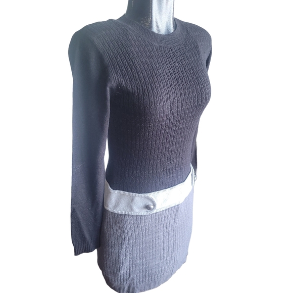 IZ Byer Black and Grey Knit Sweater Dress M - Picture 3 of 7